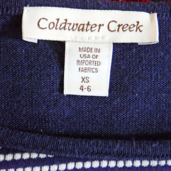 Coldwater Creek Navy & White Tee (Size 4-6) - Picture 3 of 4